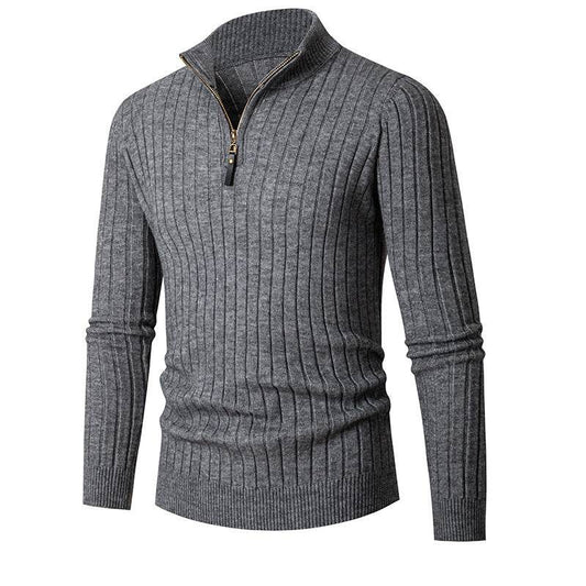 Men's Long-sleeved Half-turtleneck Zip-up Sweater - Emprize360