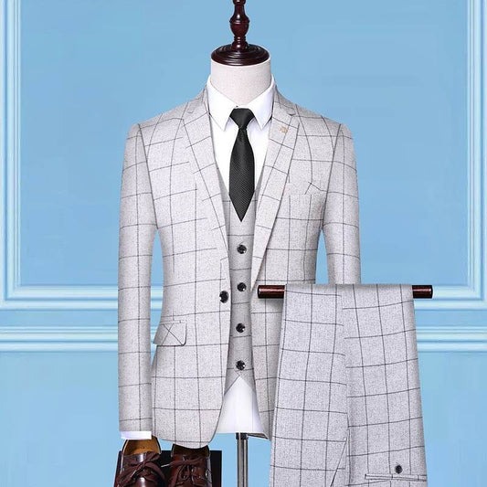 Men'sSuits, Checkered Suits, Three-Piece Suits, Work Suits, Professional Suits, Men's Clothing Trends - Emprize360