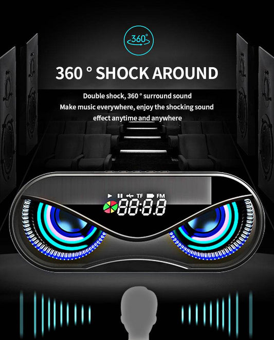 Stylish Bluetooth Speaker with Vibrant Colorful Lights, Dual Speakers, and Digital Controls - Emprize360
